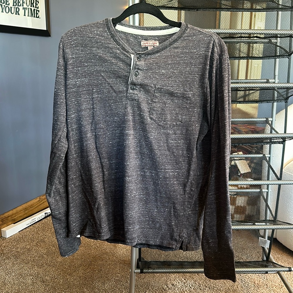 Cape Juby long sleeve men’s Henley shirt